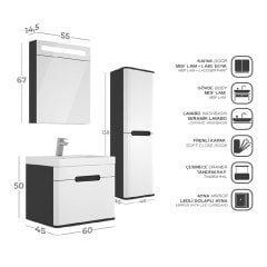 Belinza Carina 60 cm Banyo Dolabı