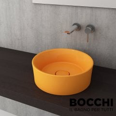 BOCCHI Vessel Çanak Lavabo,38 cm Parlak Mandalina Sarısı