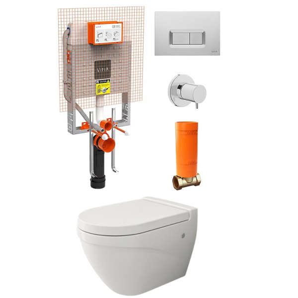 Vitra Gömme Rezervuar Classis Mega Asma Klozet ve Yavaş Kapanan Kapak