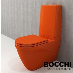 BOCCHI Taormina Pro Klozet Rezervuar Takımı, Parlak Turuncu Yavaş Kapanan Klozet Kapağı Dahil