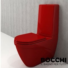 BOCCHI Taormina Pro Klozet Rezervuar Takımı, Parlak Kırmızı Yavaş Kapak Dahil