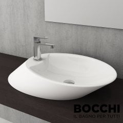 BOCCHI Vessel Çanak Lavabo,70 cm Parlak Beyaz
