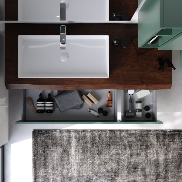 Smart Milano 140 cm Mat Koyu Yeşil Banyo Dolabı