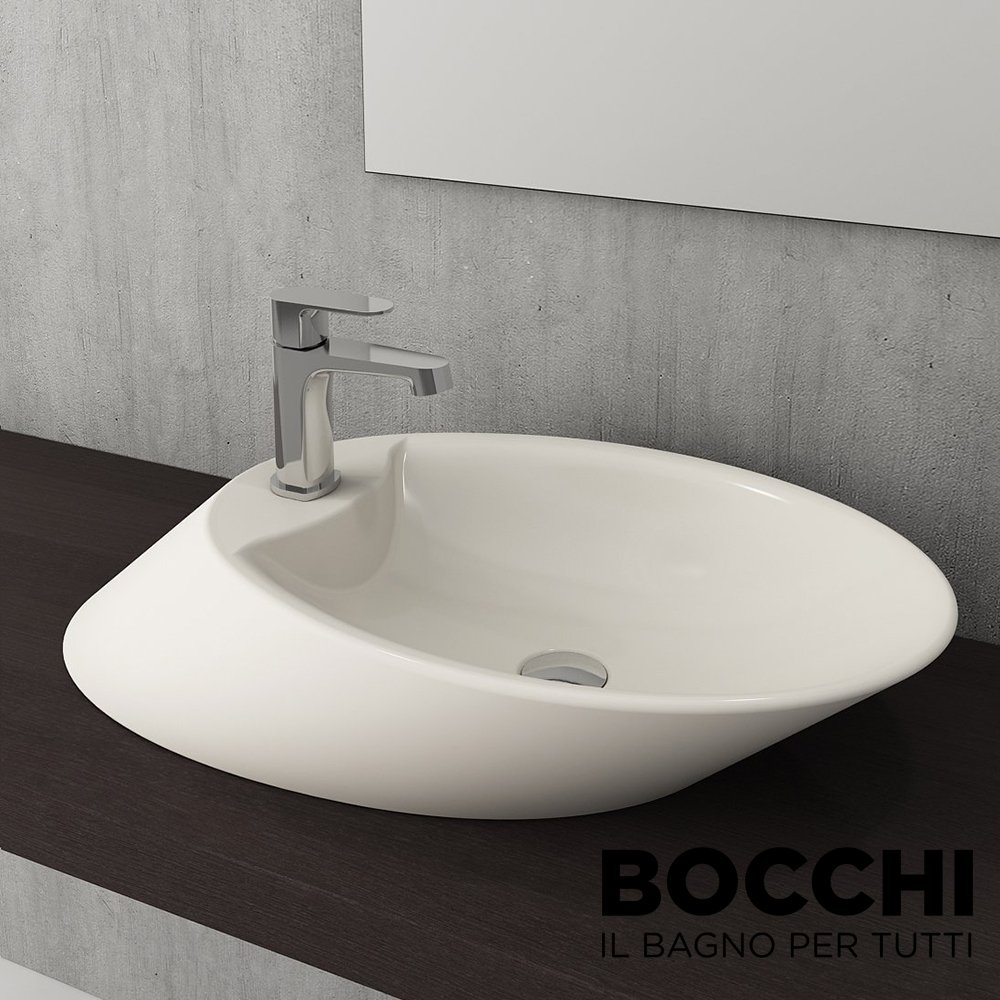BOCCHI Vessel Çanak Lavabo 70 cm Parlak Bisküvi