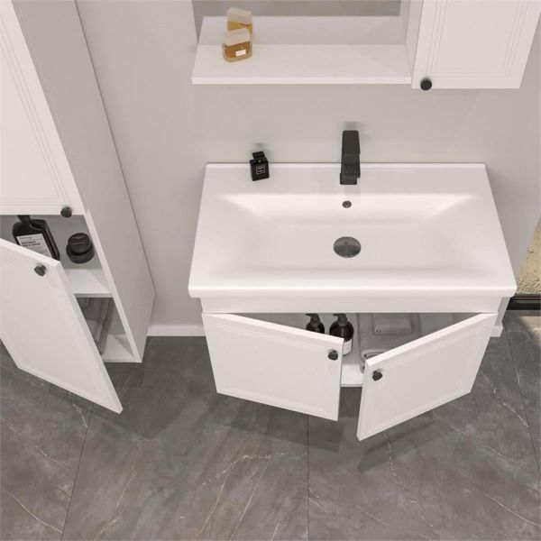 Orka Rio 80 cm Beyaz Banyo Dolabı