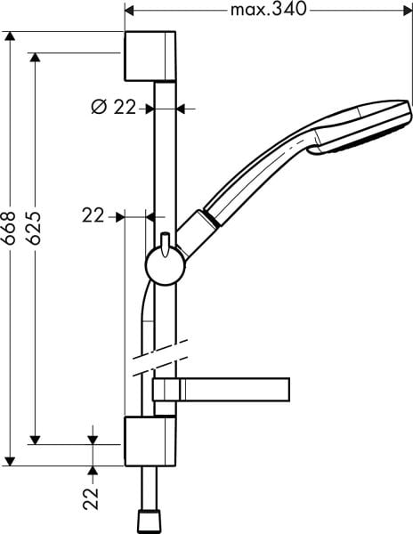 HANSGROHE Croma 100 Vario Sürgülü Duş seti