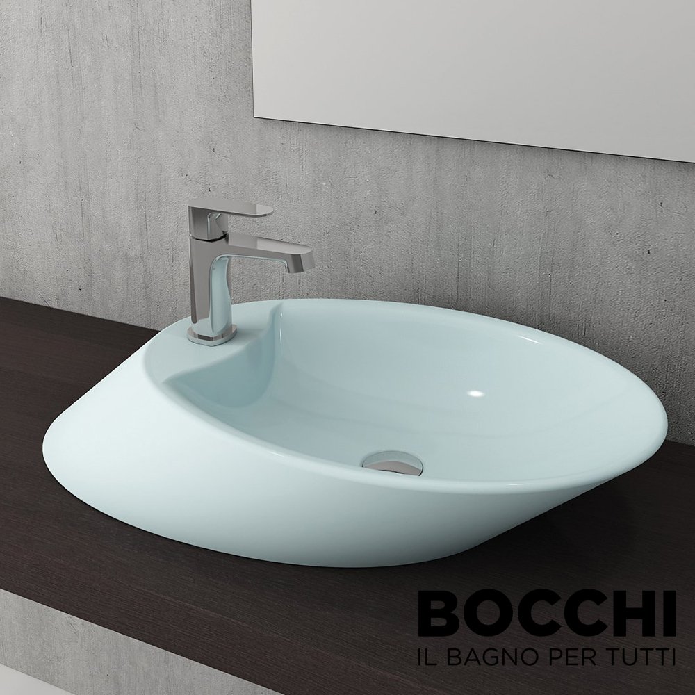 BOCCHI Vessel Çanak Lavabo 70 cm (Mat Buz Mavisi)