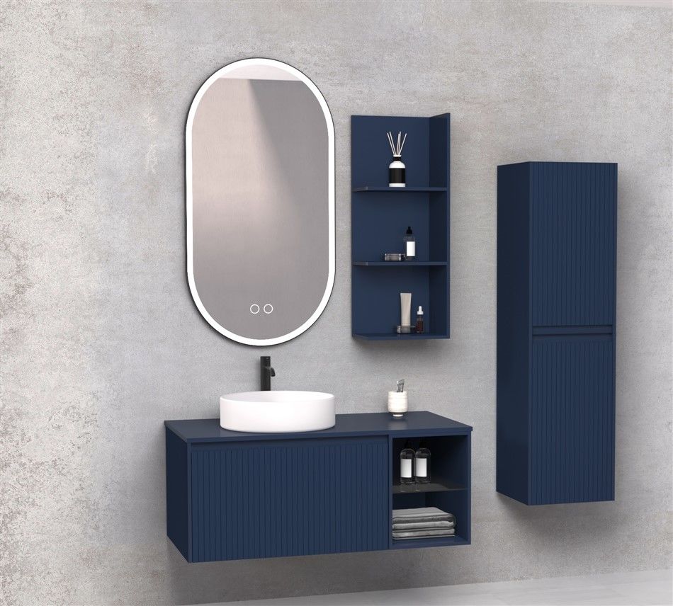 Aquanil Almonde 100 cm Lacivert Banyo Dolabı