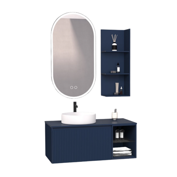 Aquanil Almonde 100 cm Lacivert Banyo Dolabı