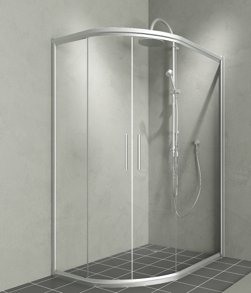 Aquanil Daniel 80x170 Asimetrik Mat Krom Duşakabin