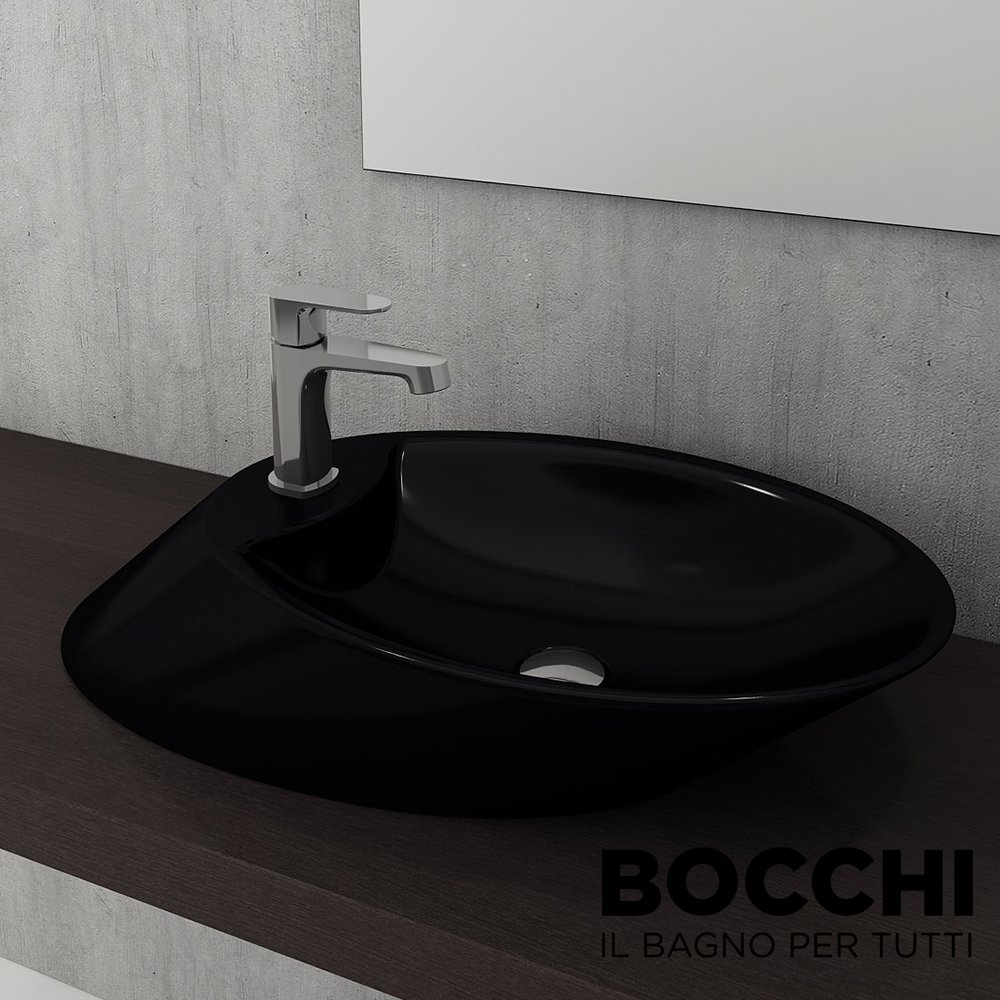 BOCCHI Vessel Çanak Lavabo 70 cm (Parlak Siyah)