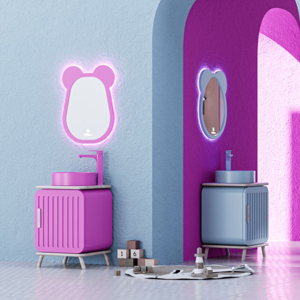 Belinza Floki 48 cm Çocuk Banyo Dolabı (Pembe)