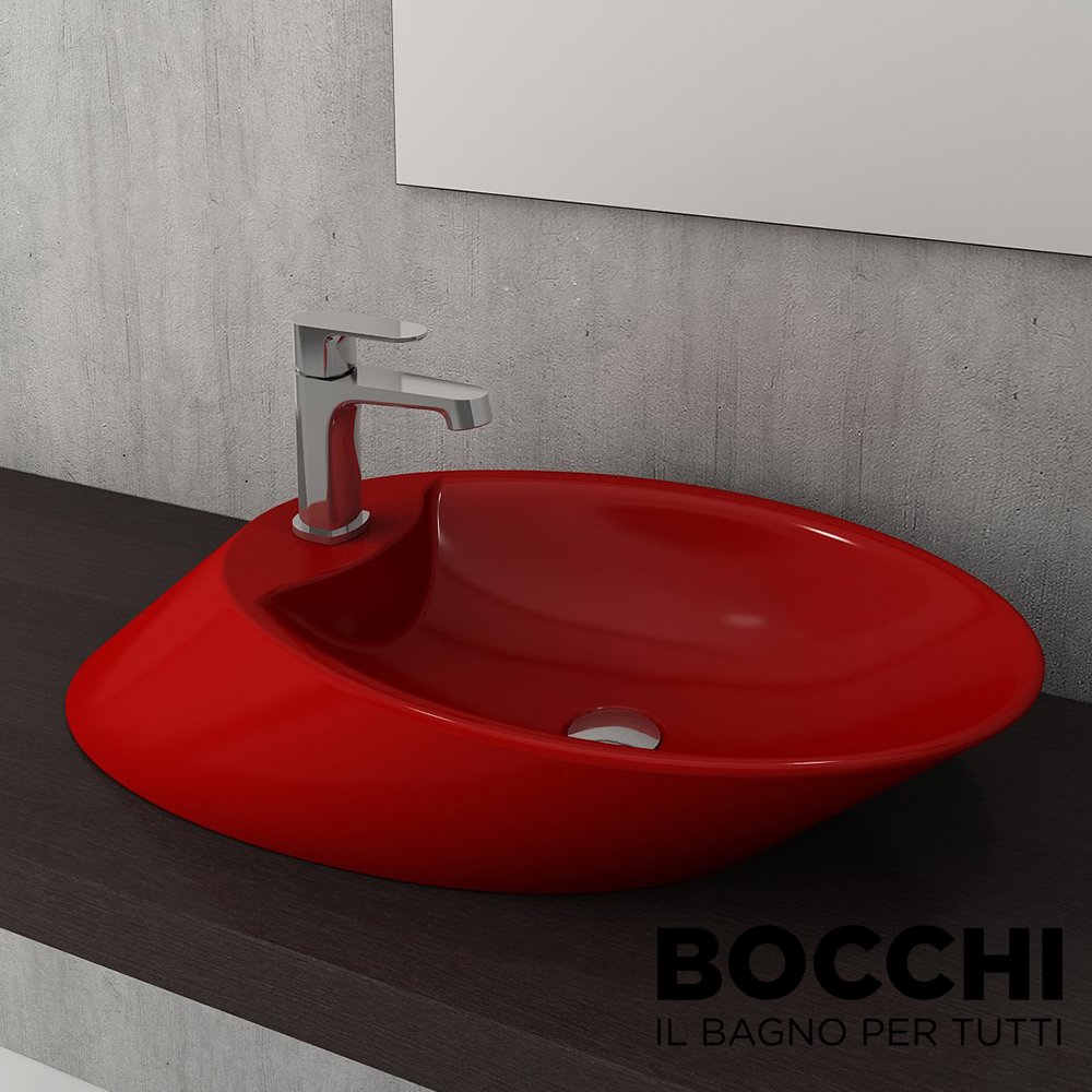 BOCCHI Vessel Çanak Lavabo 70 cm (Parlak Kırmızı)