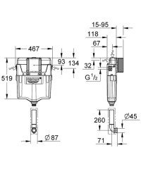 Grohe GD 2 Hela Taşı Uyumlu Gömme Rezervuar