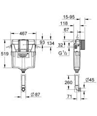 Grohe GD 2 Hela Taşı Uyumlu Gömme Rezervuar