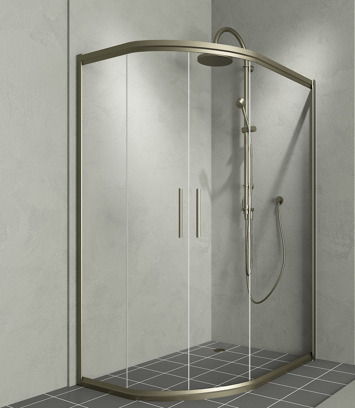 Aquanil Daniel 80x170 Asimetrik Bronz Duşakabin 80x100