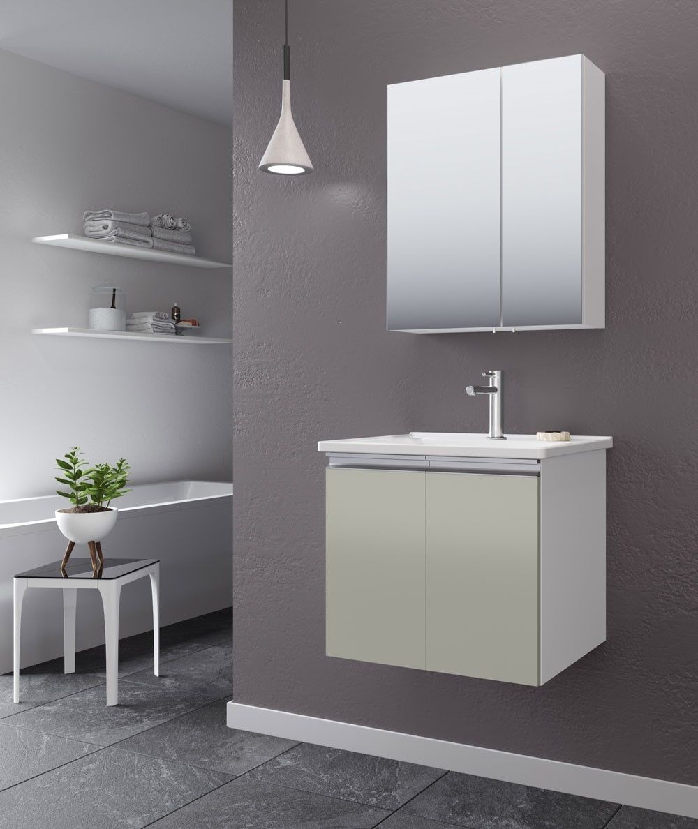 Orka Terme Kapaklı 80 cm Parlak Kaşmir Banyo Dolabı