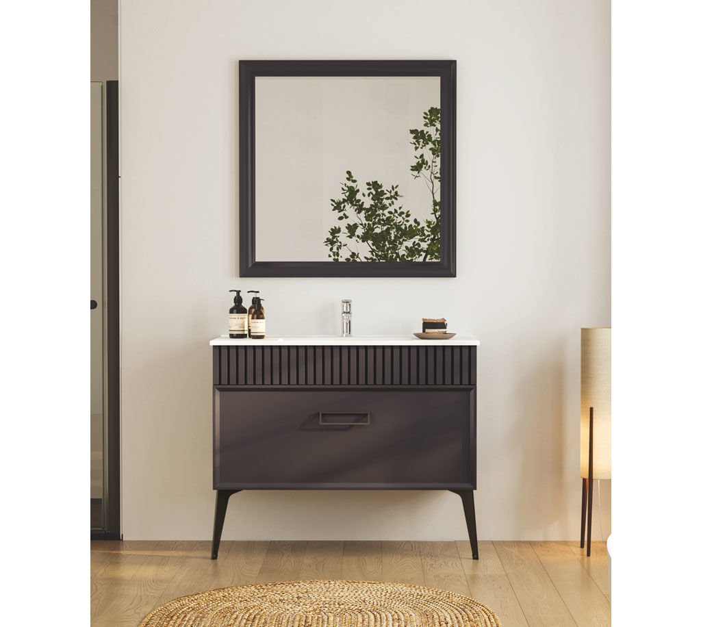 FYM Porto 100 cm Banyo Dolabı Antrasit