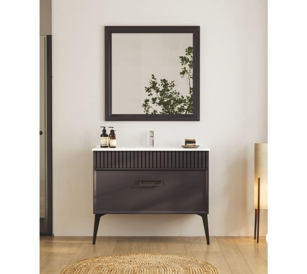 FYM Porto 100 cm Banyo Dolabı Antrasit