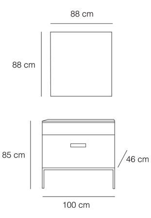 FYM Porto 100 cm Banyo Dolabı Antrasit