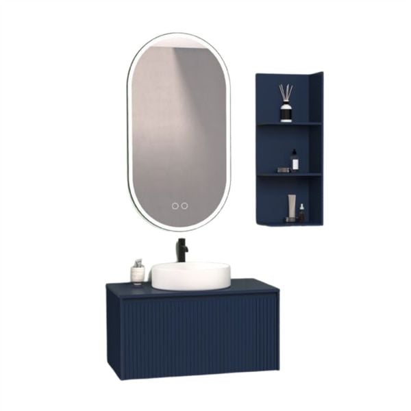 Aquanil Almonde 80 cm Lacivert Banyo Dolabı