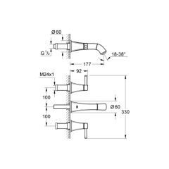 Grohe Grandera 3 Delikli Lavabo Bataryası 1/2 S-Boyut