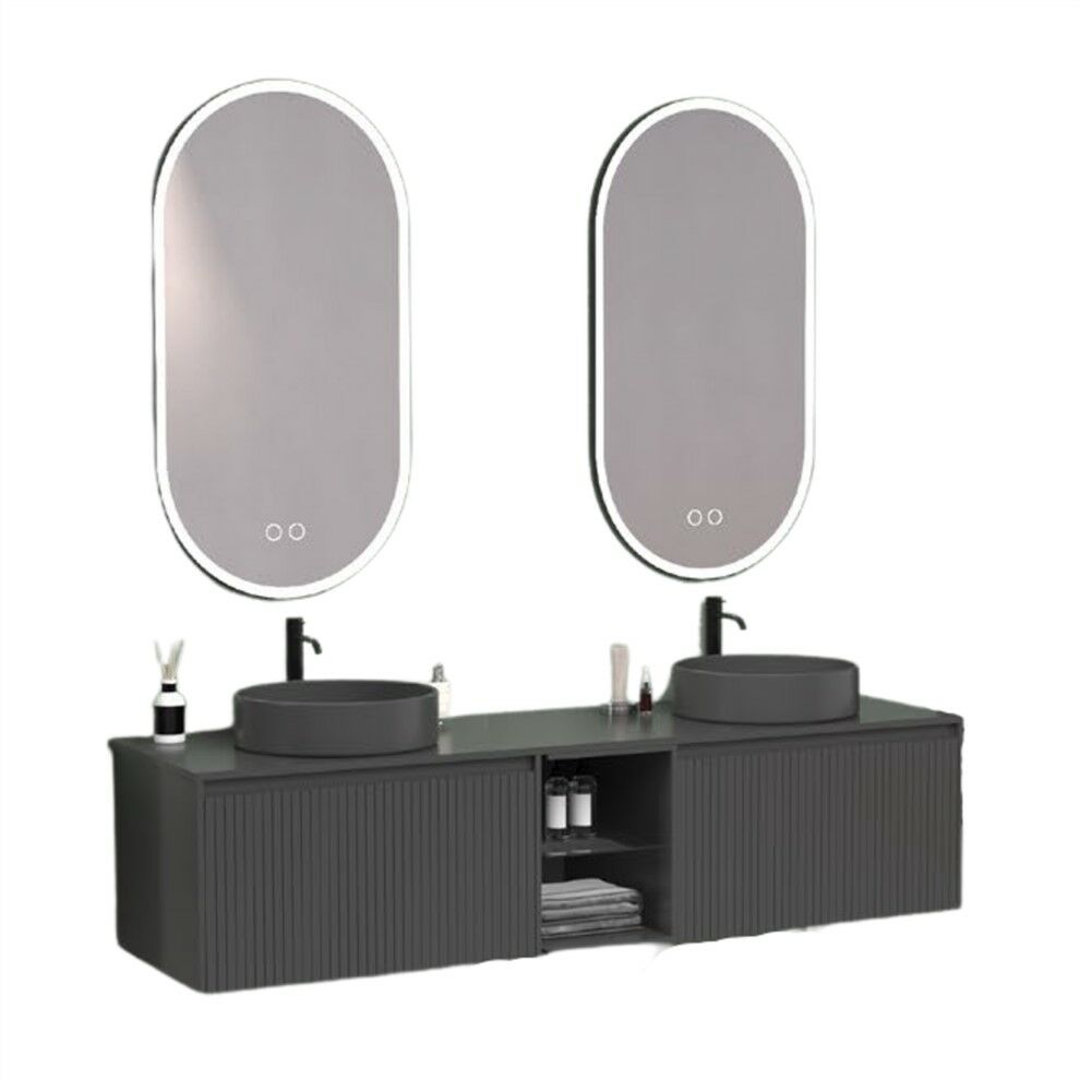 Aquanil Almonde 160 cm Antrasit Banyo Dolabı