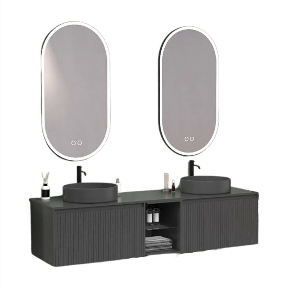 Aquanil Almonde 160 cm Antrasit Banyo Dolabı