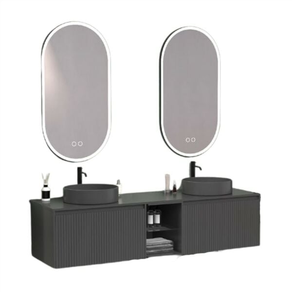 Aquanil Almonde 160 cm Antrasit Banyo Dolabı