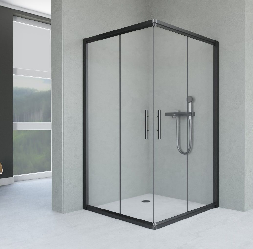 Aquanil İndiana 80x80 Kare Siyah Duşakabin 100x100