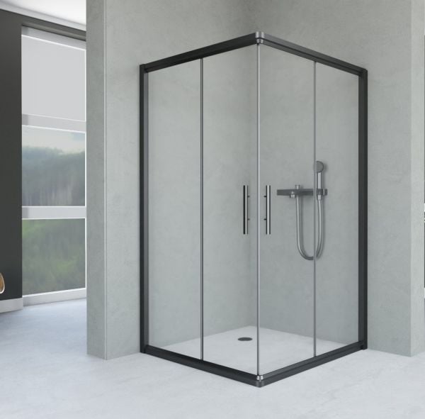 Aquanil İndiana 80x80 Kare Siyah Duşakabin 100x100