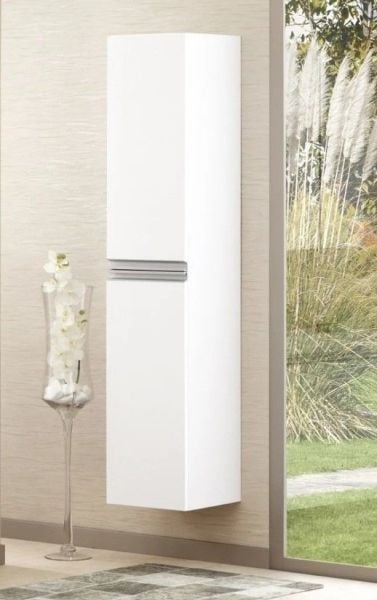 Orka Terme Kapaklı 80 cm Parlak Beyaz Banyo Dolabı