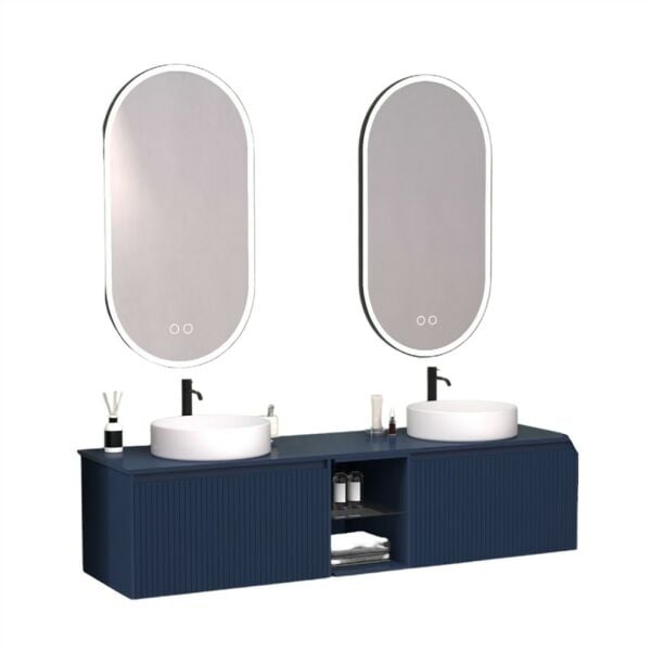 Aquanil Almonde 160 cm Lacivert Banyo Dolabı