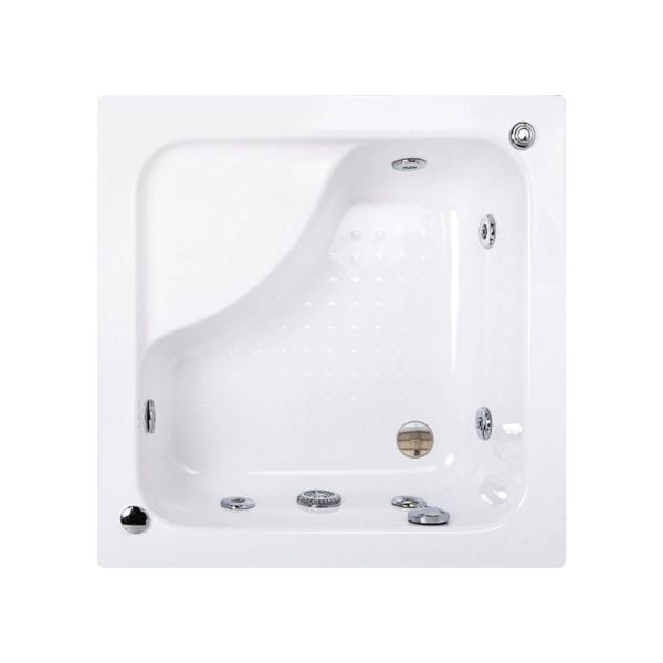Shower Mina Oturmalı Kare Mini Küvet 90x90