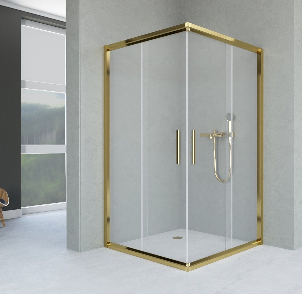 Aquanil İndiana 80x80 Kare Altın Duşakabin 100x100