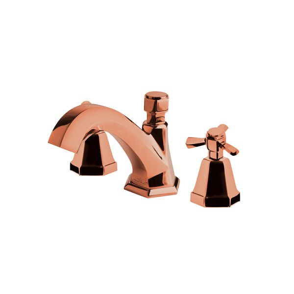 NEWARC Hexa Üç Delikli Lavabo Bataryası Parlak Bakır