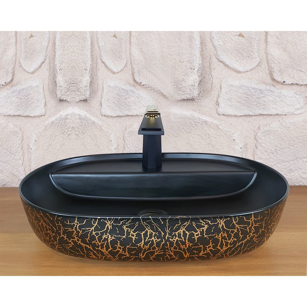 Pure Concept Siyah Gold Marble Tezgah Üstü Çanak Lavabo