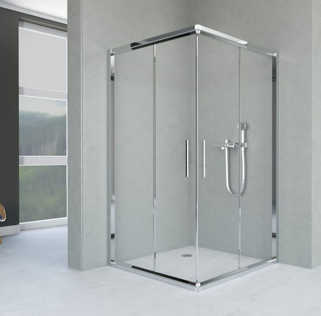Aquanil İndiana 80x80 Kare Parlak Krom Duşakabin