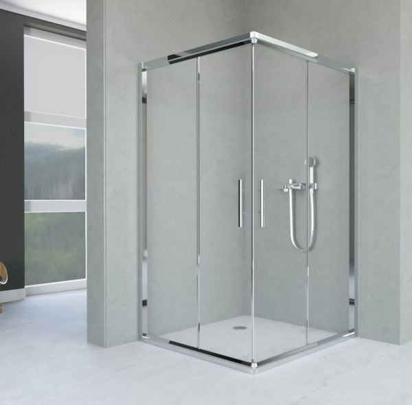 Aquanil İndiana 80x80 Kare Parlak Krom Duşakabin