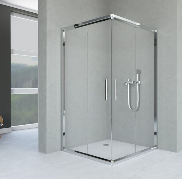 Aquanil İndiana 80x80 Kare Parlak Krom Duşakabin 100x100