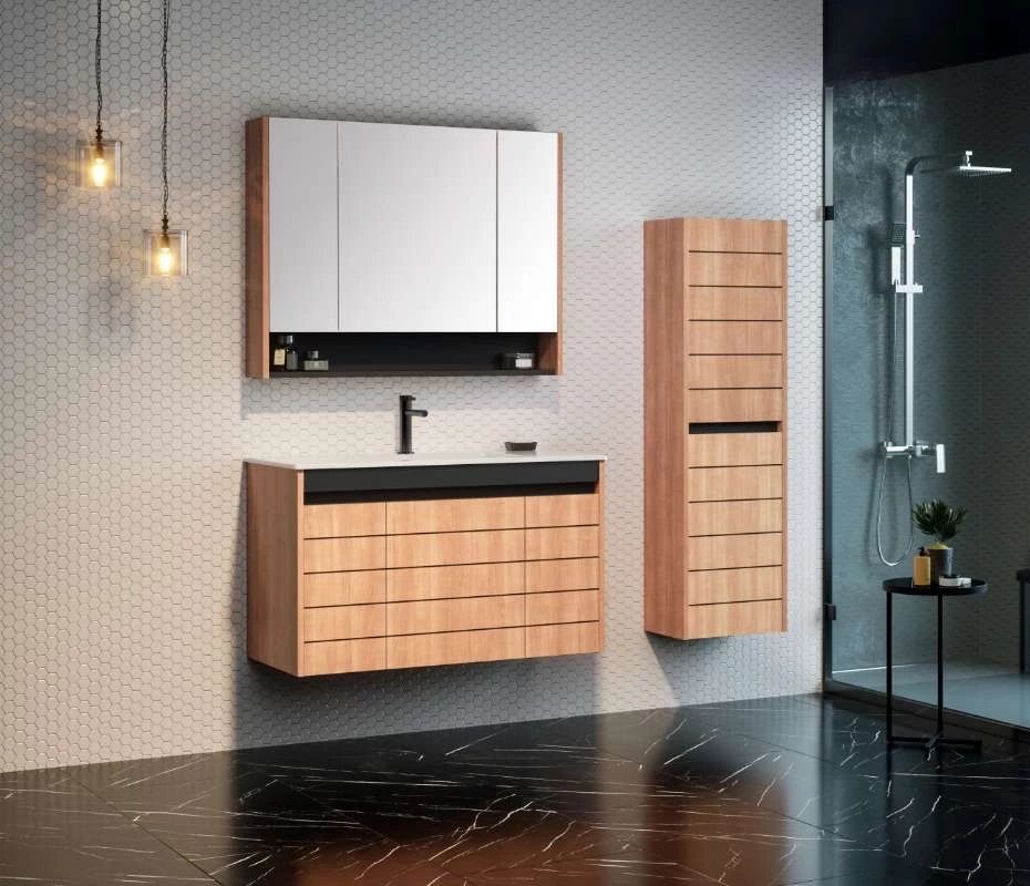 Orka Ricato 80 cm Parlak Morgana Kiraz/Antrasit Banyo Dolabı