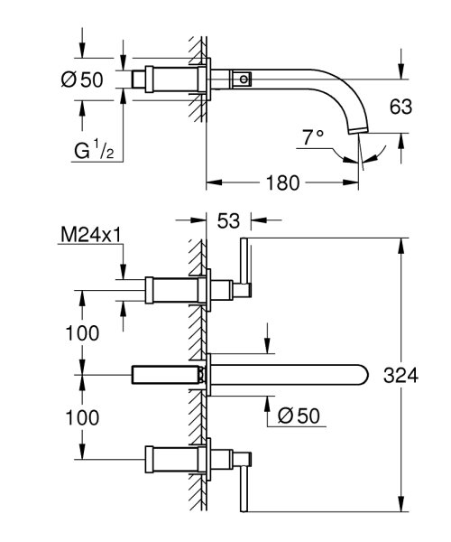 ATRİO 3 DELİKLİ LAVABO BATARYASI 1/2″ S-BOYUT