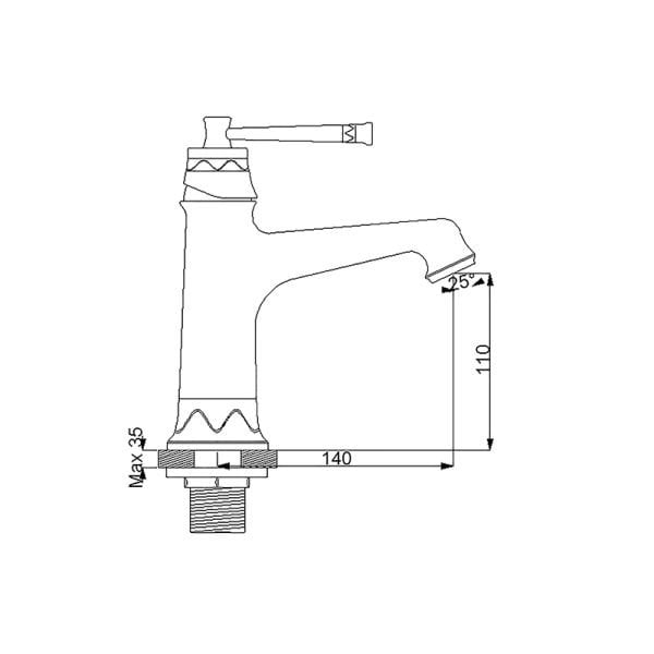 NEWARC Pera Lavabo Bataryası Parlak Bakır