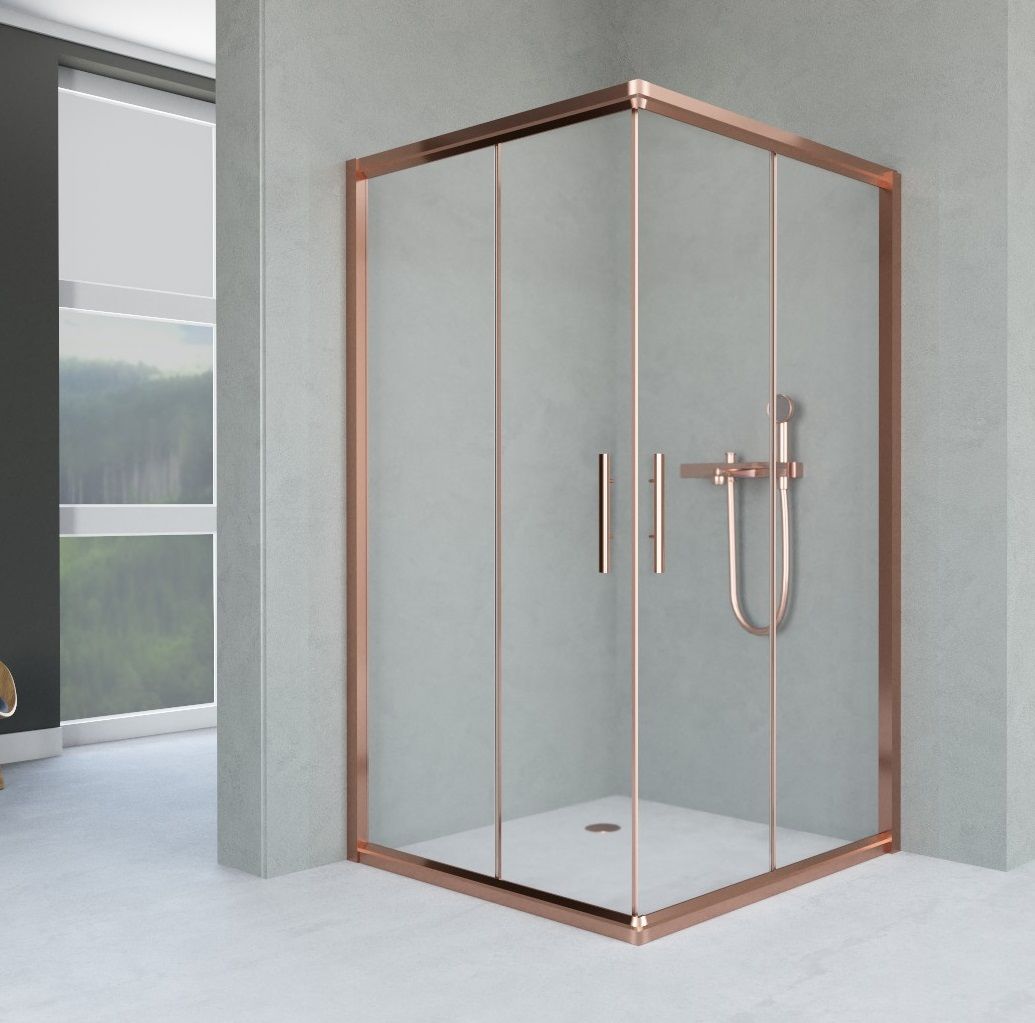 Aquanil İndiana 80x80 Kare PVD Bakır Duşakabin 100x100