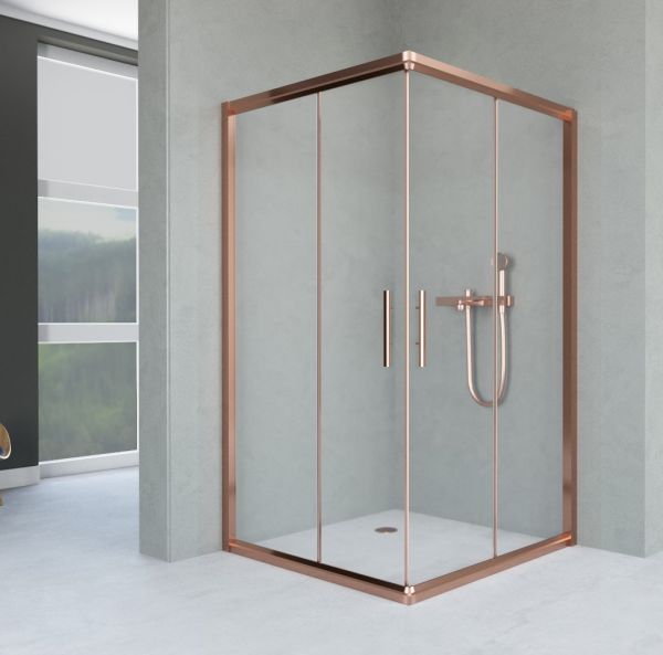 Aquanil İndiana 80x80 Kare PVD Bakır Duşakabin 100x100