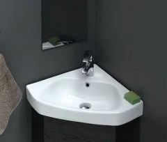 Turkuaz Arda Etajerli Köşe Lavabo 46 cm