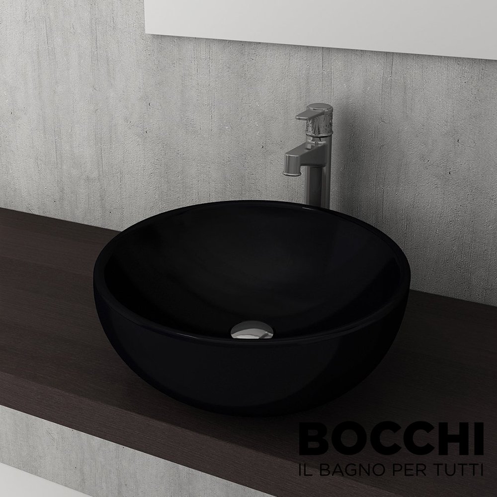 BOCCHI Venezia Çanak Lavabo, 45 cm, Parlak Siyah