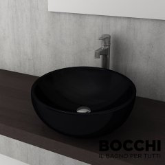 BOCCHI Venezia Çanak Lavabo, 45 cm, Parlak Siyah