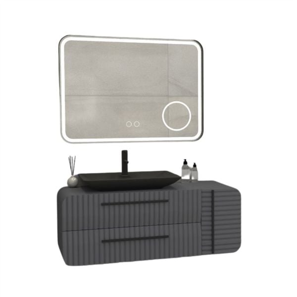 Aquanil Anemon 110 cm Antrasit Banyo Dolabı