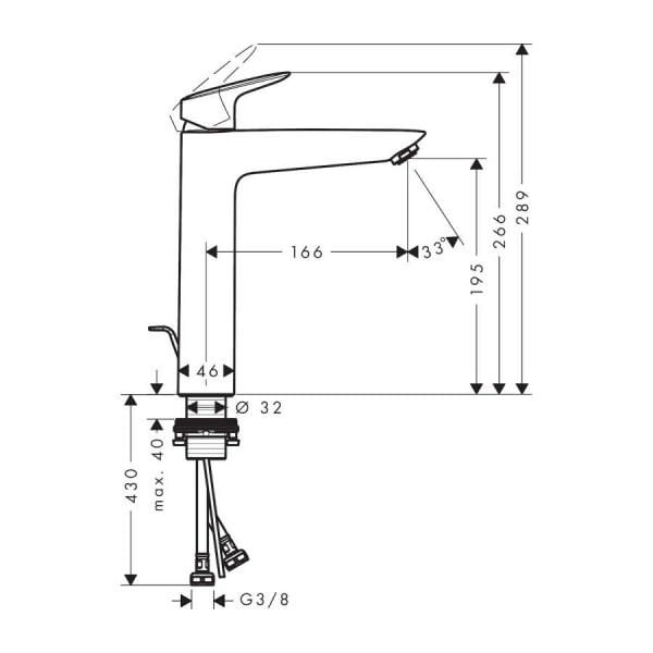 Hansgrohe Logis Yüksek Lavabo Bataryası